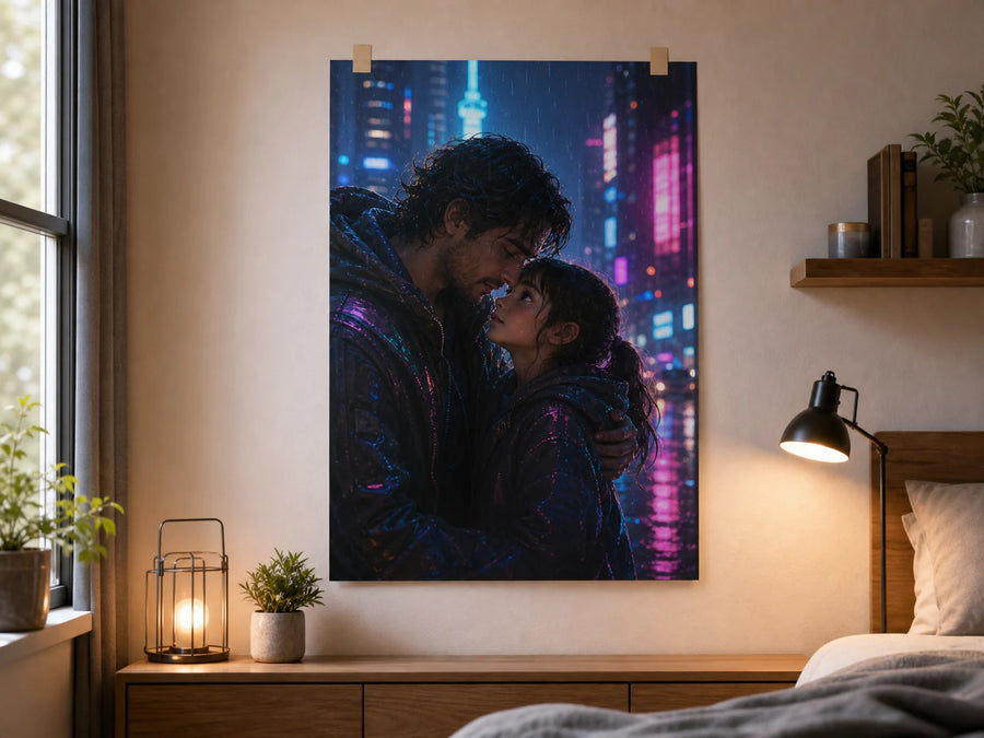 Poster photo personnalisé avec portrait cyberpunk imprimé